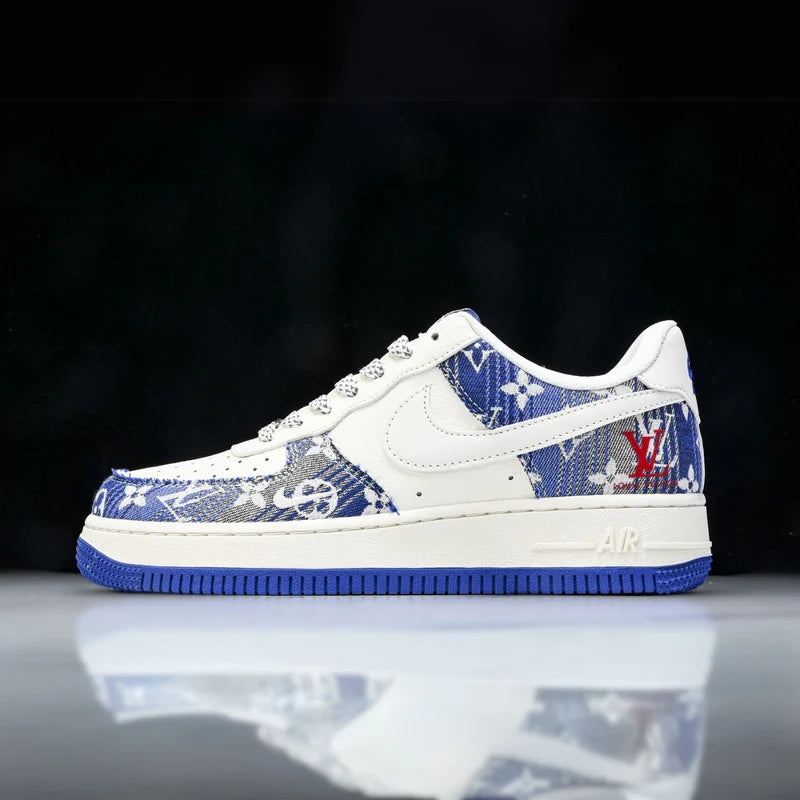 Custom Air Force 1 White Blue With LV Logo