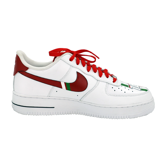 Custom Air Force 1 White Ferrari Logos Red Swoosh