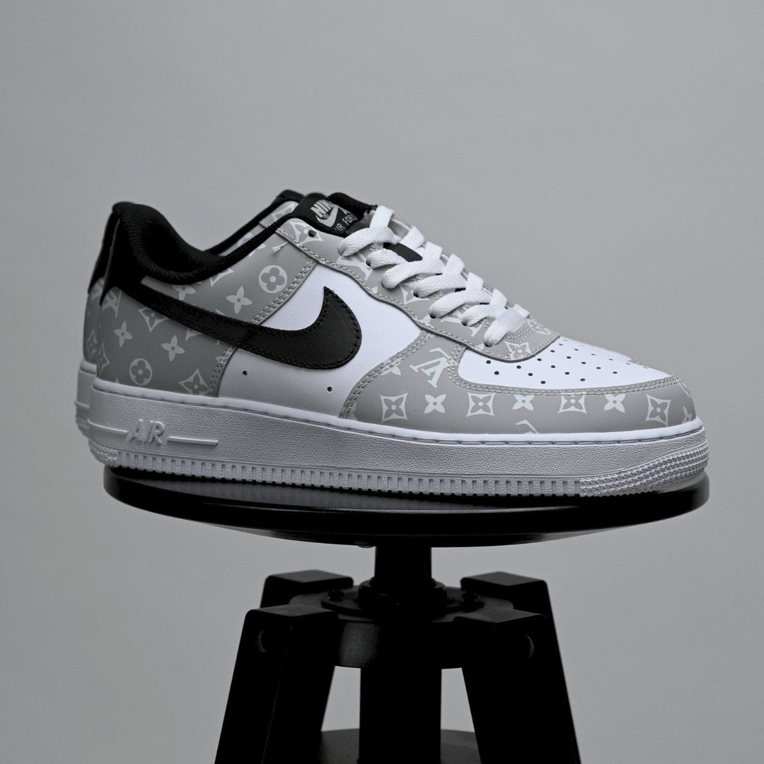 Custom Air Force 1 White Grey With LV Pattern 
