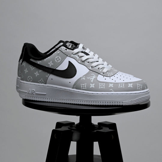 Custom Air Force 1 White Grey With LV Pattern 