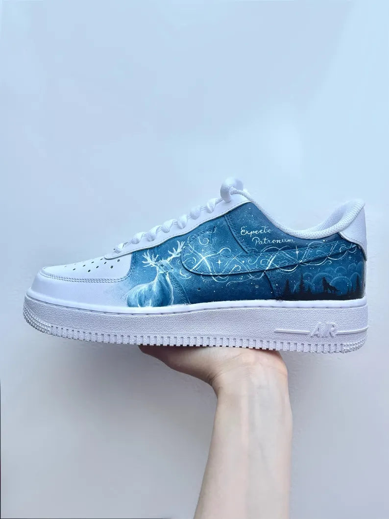 Custom Air Force 1 White Gryffindor Elements Design