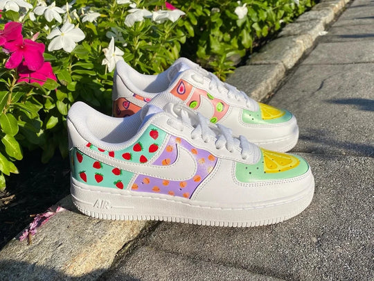 Custom Air Force 1 White Multicolor Fruit Pattern