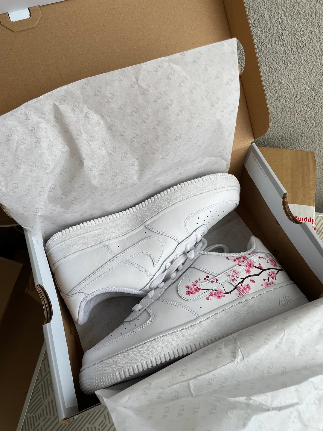 Custom Air Force 1 White Pink Cherry Blossom