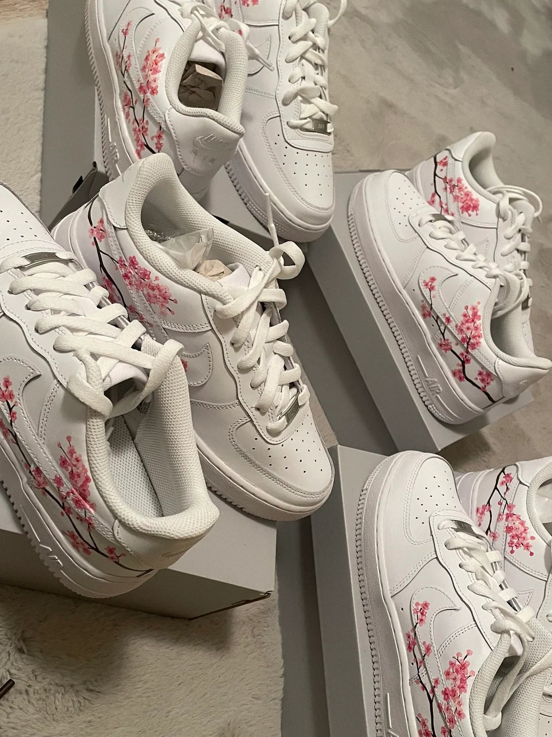 Custom Air Force 1 White Pink Cherry Blossom