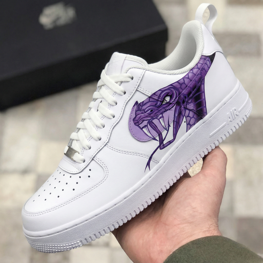 Custom Air Force 1 White Purple Snake