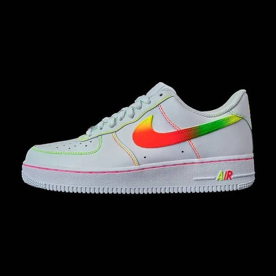 Custom Air Force 1 White Rainbow Swoosh