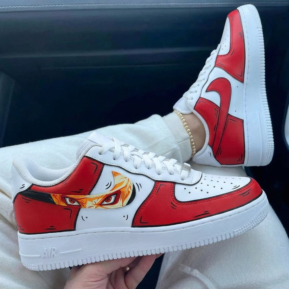 Custom Air Force 1 White Red Anime Eyes