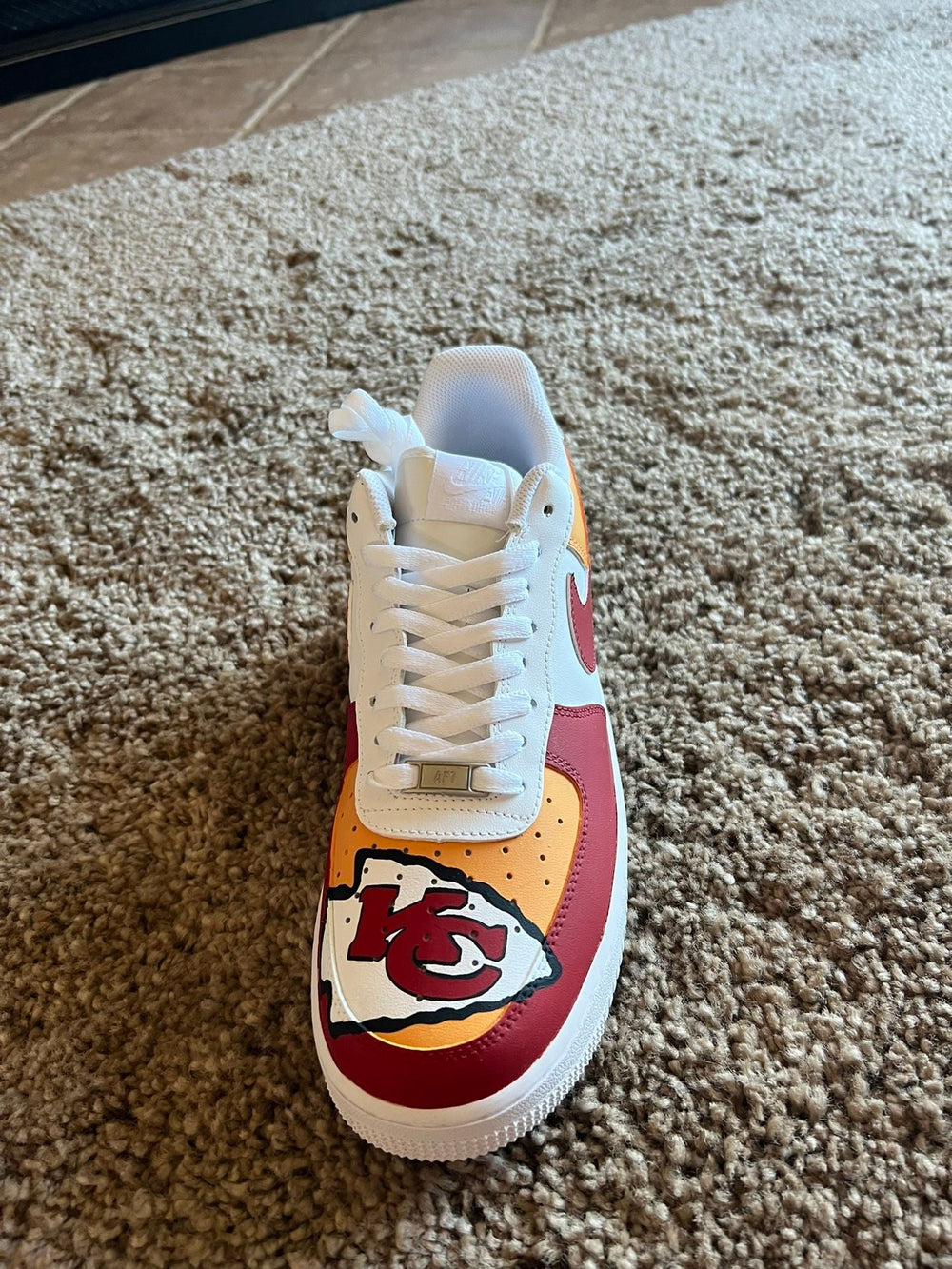 Custom Air Force 1 White Red Yellow Kansas City Chiefs NFL 