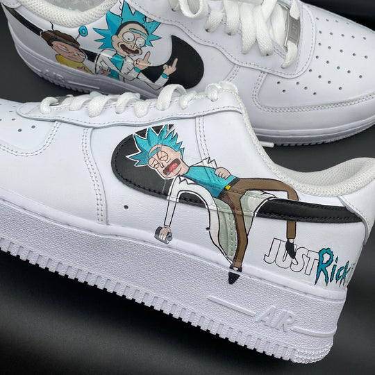 Custom Air Force 1 White Rick And Morty Cartoon Theme