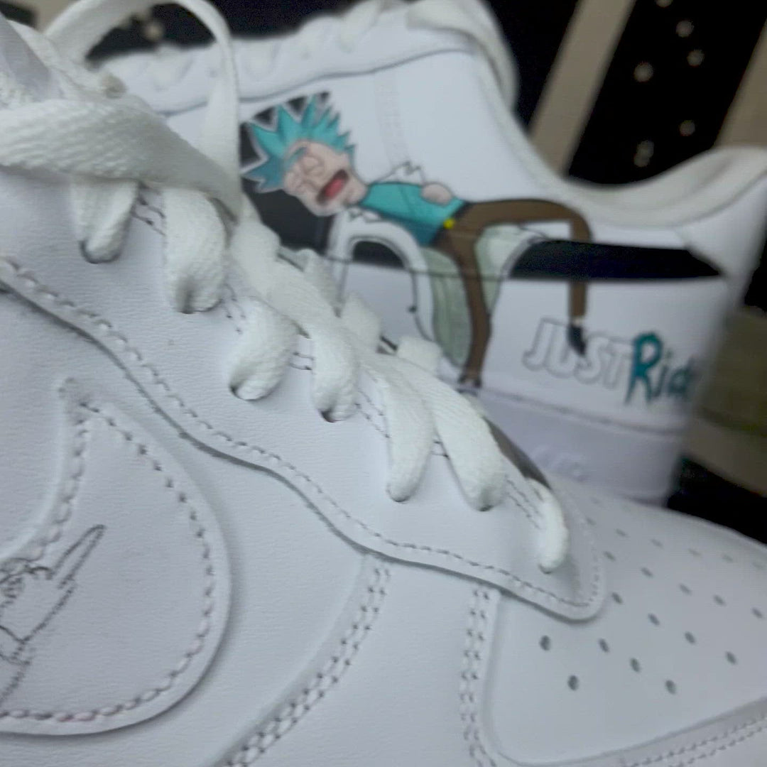 Custom Air Force 1 White Rick And Morty Cartoon Theme
