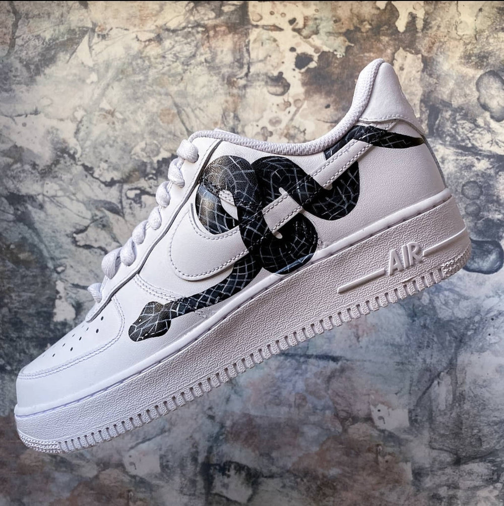 Custom Air Force 1 White Snake Pattern