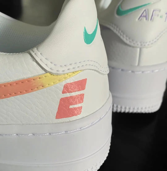 Custom Air Force 1 White Tie - Dye Swoosh