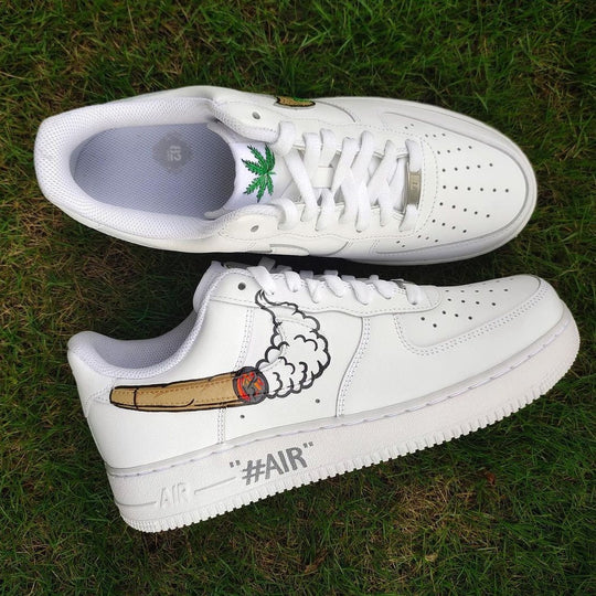 Custom Air Force 1 White Weed Graphic