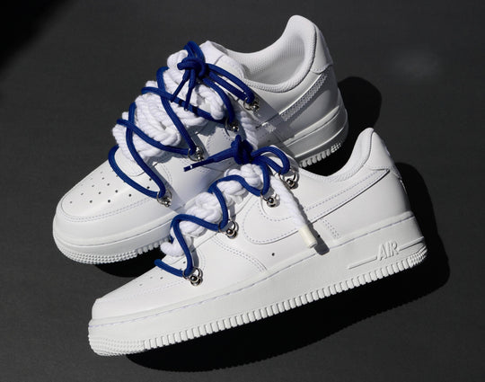 Custom Air Force 1 White With Blue Laces
