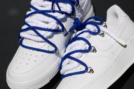 Custom Air Force 1 White With Blue Laces