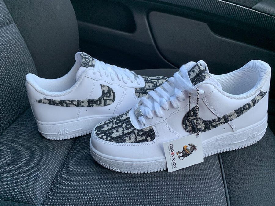 Custom Air Force 1 White With Dior Pattern 