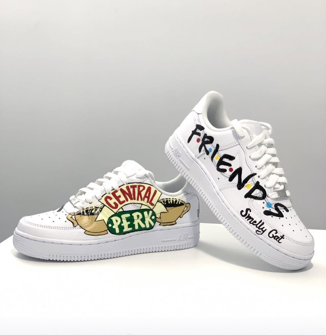 Custom Air Force 1 White With Friends And Central Perk Design 