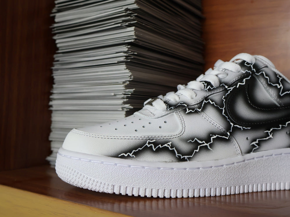 Custom Air Force 1 White With Lightning Pattern 