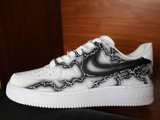 Custom Air Force 1 White With Lightning Pattern 