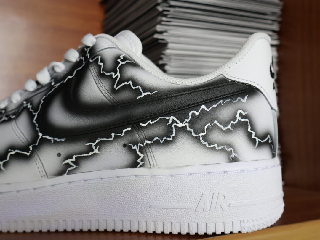 Custom Air Force 1 White With Lightning Pattern 