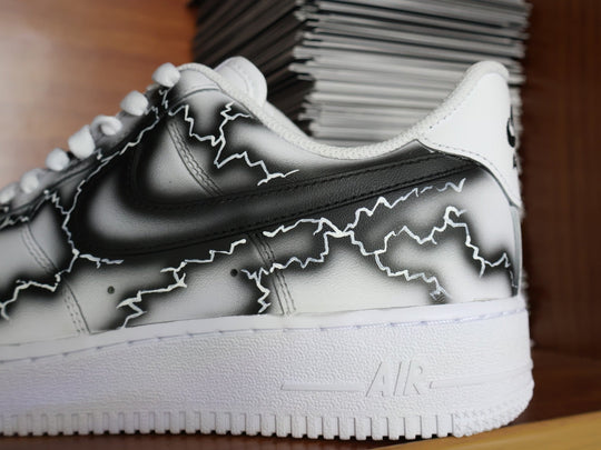 Custom Air Force 1 White With Lightning Pattern 