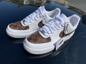 Custom Air Force 1 White With LV Pattern 