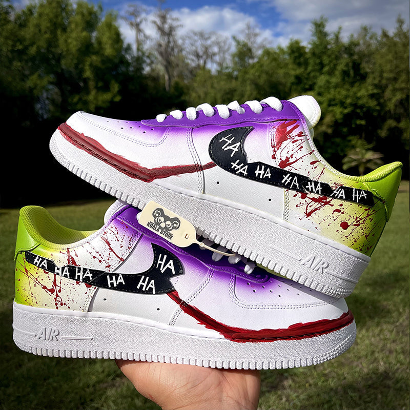 Custom Air Force 1 White With Purple Green And Blood - Splatter Pattern 