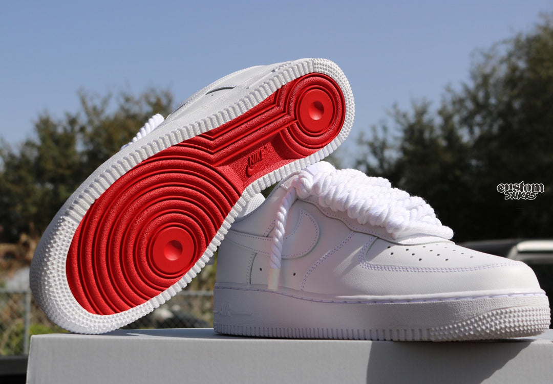 Custom Air Force 1 White With Red Sole