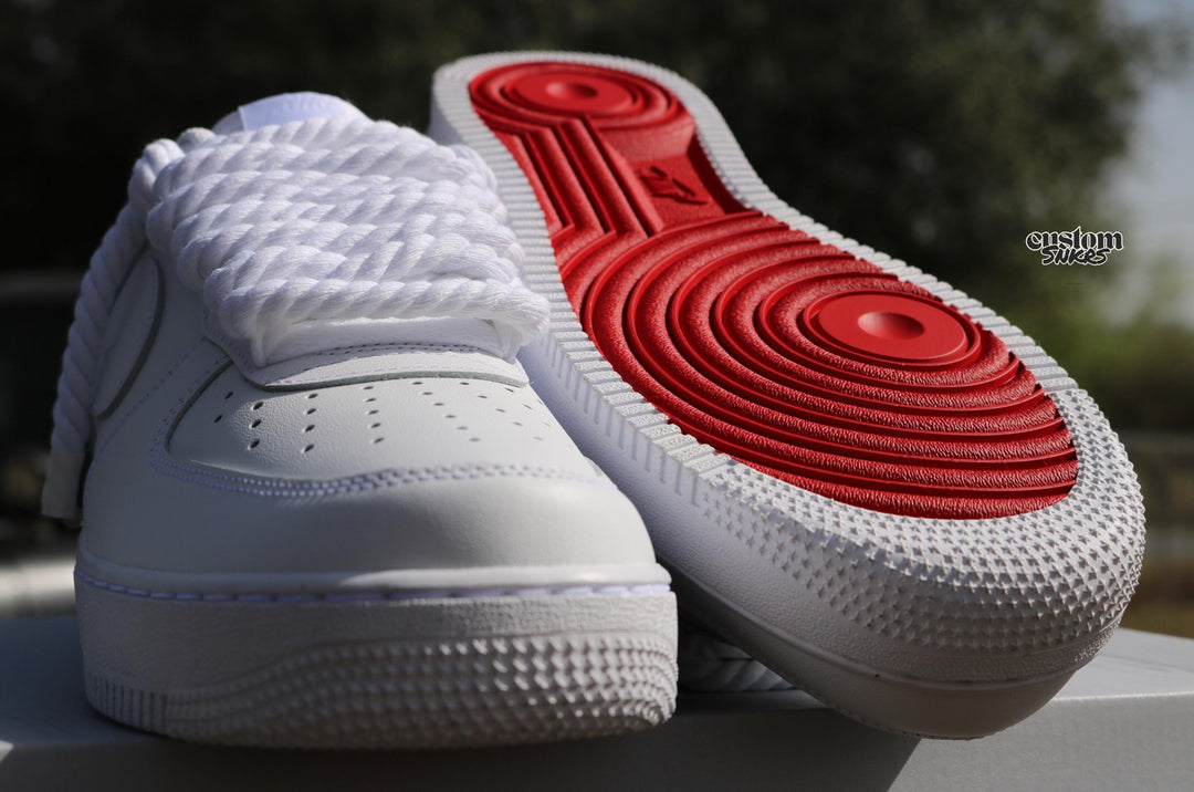 Custom Air Force 1 White With Red Sole