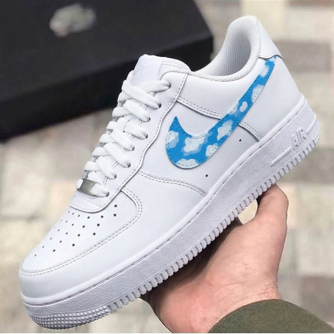 Custom Air Force 1 with Rainbow and Clouds Design
