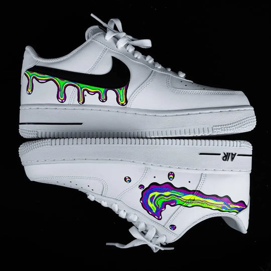 Custom Air Force 1 with Rainbow Drip Pattern