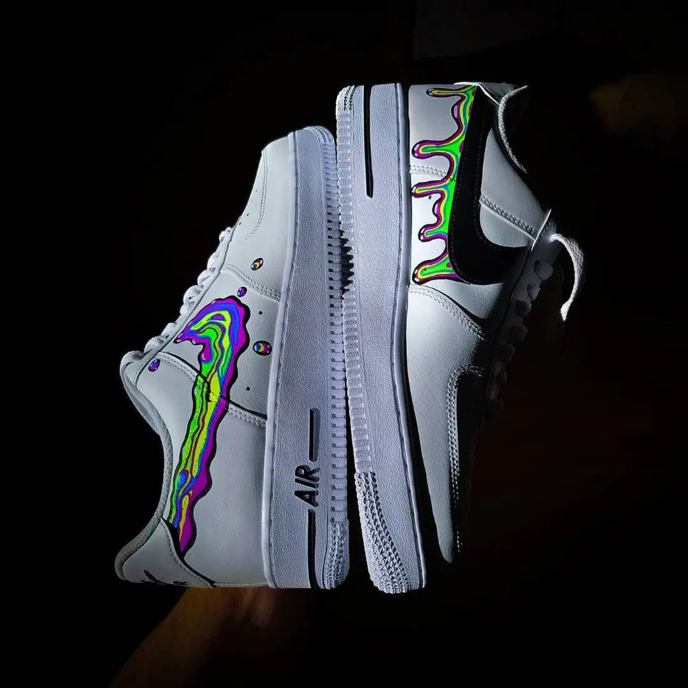 Custom Air Force 1 with Rainbow Drip Pattern
