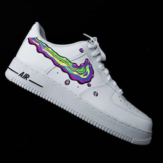 Custom Air Force 1 with Rainbow Drip Pattern