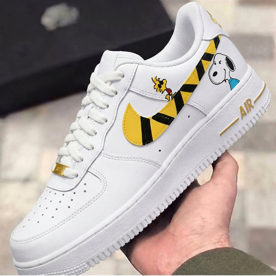 Custom Air Force 1 Yellow Black Snoopy