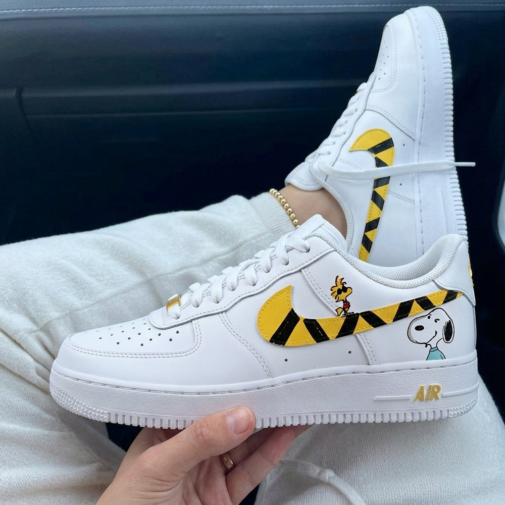 Custom Air Force 1 Yellow Black Snoopy