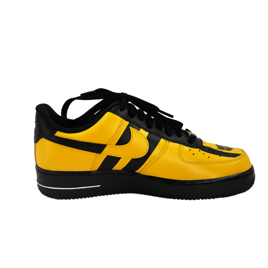Custom Air Force 1 Yellow Black Stripes And Logo