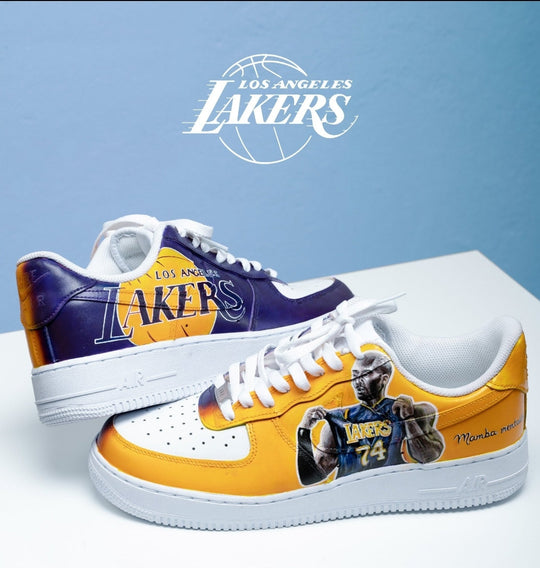 Custom Air Force 1 Yellow Purple Lakers Theme