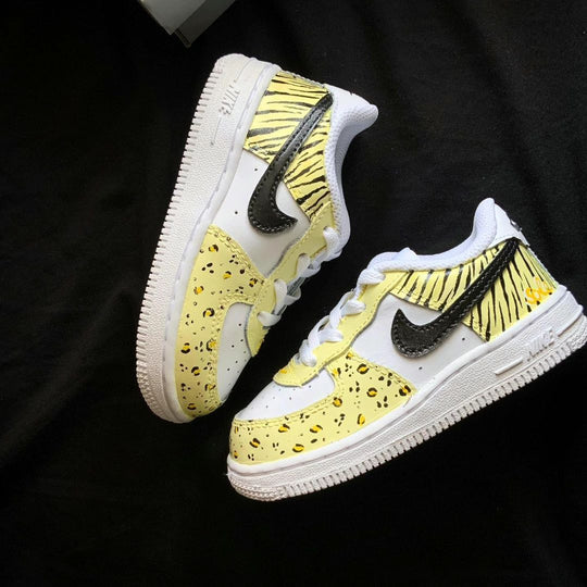 Custom Air Force 1 Yellow Zebra and Leopard Print