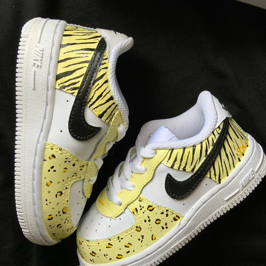 Custom Air Force 1 Yellow Zebra and Leopard Print