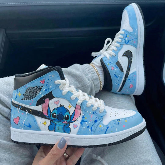 Custom Air Jordan 1 Baby Blue White Stitch Pattern