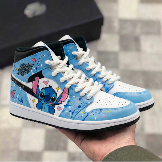 Custom Air Jordan 1 Baby Blue White Stitch Pattern