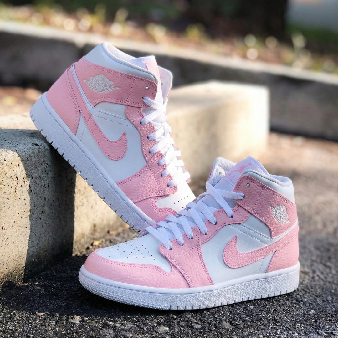 Custom Air Jordan 1 Baby Pink and White