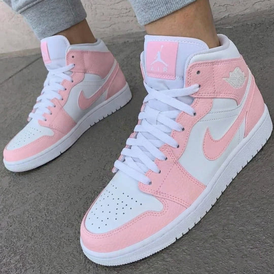 Custom Air Jordan 1 Baby Pink and White
