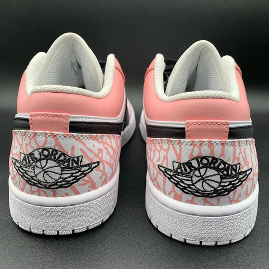 Custom Air Jordan 1 Baby Pink Black Crackle Pattern