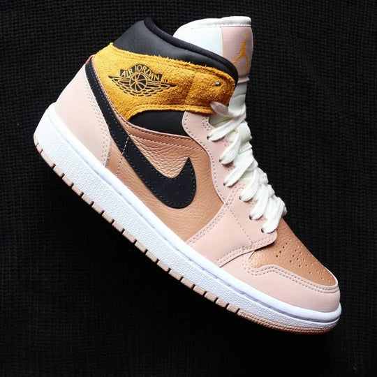 Custom Air Jordan 1 Baby Pink Brown Suede Detail