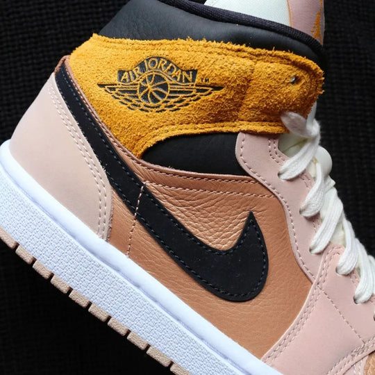 Custom Air Jordan 1 Baby Pink Brown Suede Detail