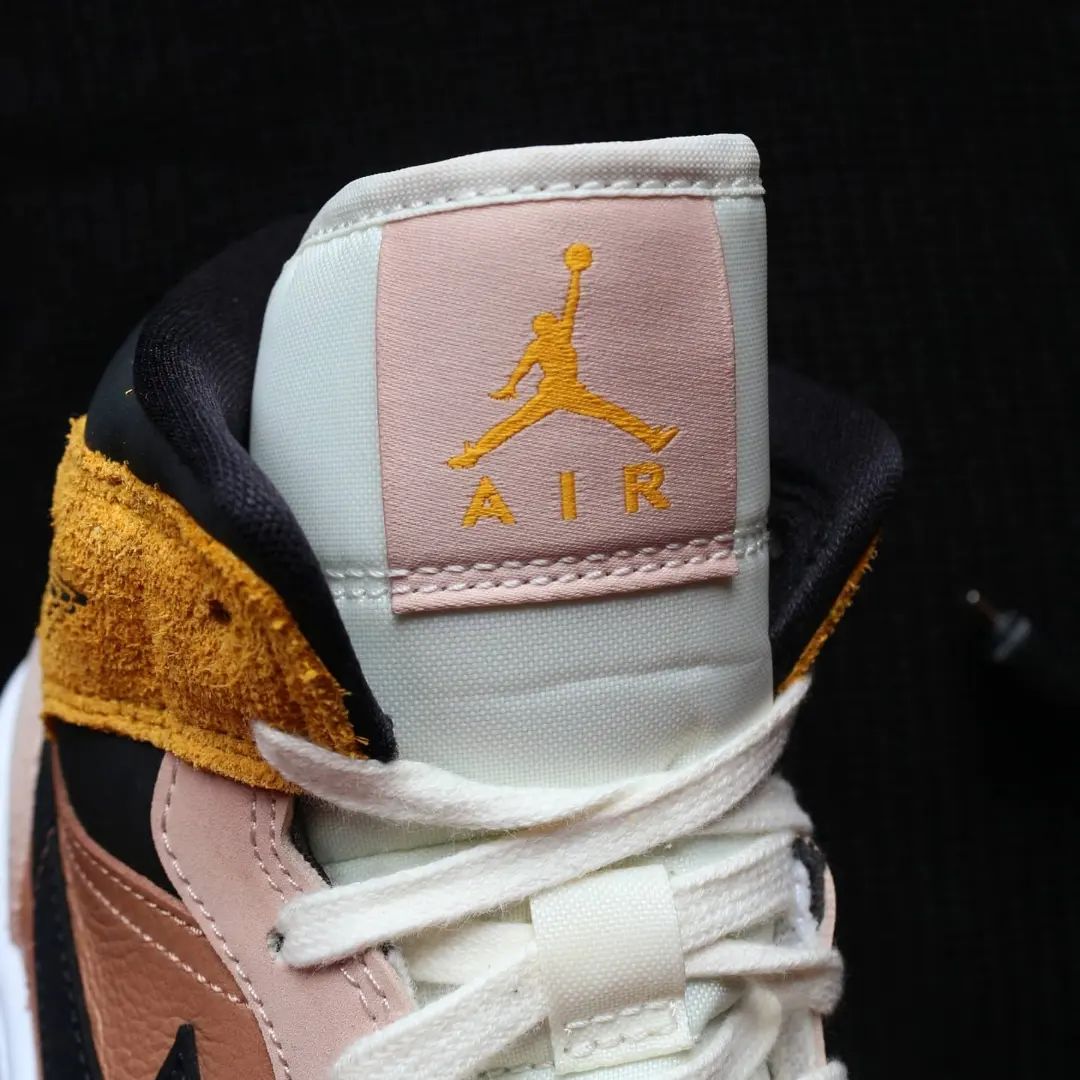 Custom Air Jordan 1 Baby Pink Brown Suede Detail
