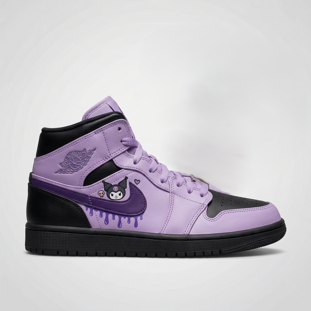 Custom Air Jordan 1 Baby Purple Black Kuromi Drip