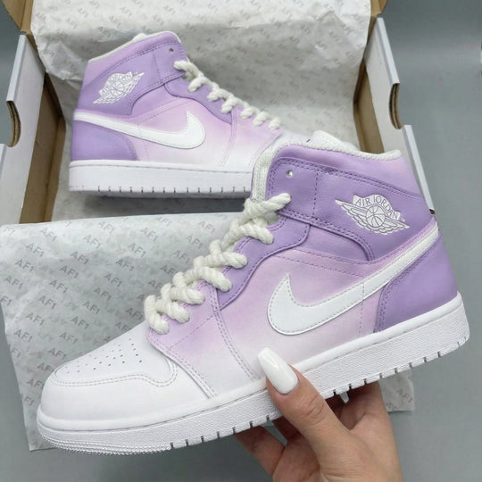 Custom Air Jordan 1 Baby Purple White Gradient
