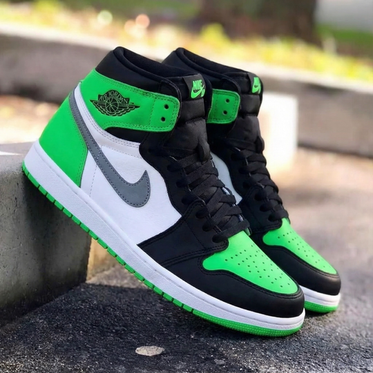 Custom Air Jordan 1 Black Green White